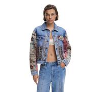 Desigual Boho Denim Trucker Jacket with Embroidery 25WWED10