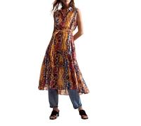 Desigual Bugs Lacroix Sleeveless Ethnic Print Long Shirt Dress 26SWVW56