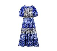Desigual Cells Long Floral Dress Designed by Mr. Christian Lacroix 25SWVW02 Blue