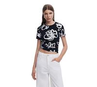 Desigual Colorado Monochrome Flower Tshirt 25SWTK26 Black
