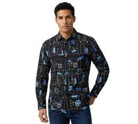 Desigual Damian Men's Shirt Black Print Size