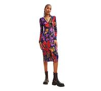 Desigual Delaware Fitted Floral Ribbed Knit Dress 23WWVF13 Multicoloured
