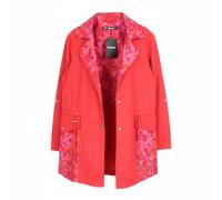 DESIGUAL Delphine Women Jacket UK10 M Red Cotton Blend Single-Breasted Snaps