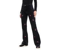 Desigual Women's Woman Denim Long Trouser Casual, Black, 14