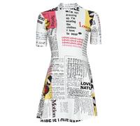 Desigual Dress VEST_NEWSPAPER in White EU S