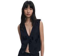 Desigual Flock Tailered Black Waistcoat with Flocking 25WWEW70