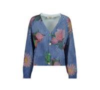 Desigual floral-print wave-pattern cardigan - Blue XS-XL