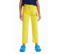 Desigual Girls' Denim_Maria Jeans, Yellow, 8 Years