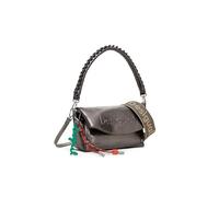 Desigual Half Logo Trokel Dark Silver 3D Logo Handbag 25WAXPAQ