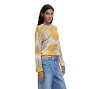 Desigual Hyder Arty Texture Two-Tone Sweater 25WWJF31 Yellow