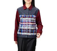 Desigual Ingrid Trucker Jacket in Plush Tartan & Faux Leather 20WWEW65