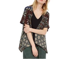 DESIGUAL Jamil Women's Jumper M Layered Asymmetric Drape 2in1 Knit Top