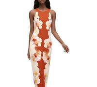 Desigual Jasmine Sleeveless Long Dress with Floral Print on the Sides 26SWVK37
