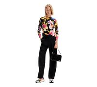 Desigual Women's Woman Flat Knit Thin Gauge Pullover Sweater, Black, XX-Large