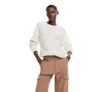 Desigual Women's Woman Flat Knit Thin Gauge Pullover Sweater, White, XX-Large
