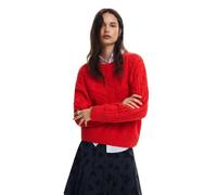Desigual Women's Woman Flat Knit Thin Gauge Pullover Sweater, red, XX-Large