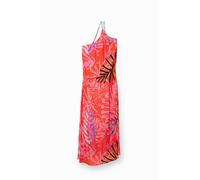 Desigual Kawai Red Asymmetric Summer Beach Maxi Dress 23SWMW03