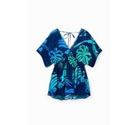 Desigual Ko Samui Short Tropical Beach Dress 23SWMW18 Blue
