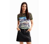 Desigual Landslas Landscape Design Fine Knit Top 23WWTKB6 Multicoloured