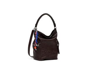 Desigual leisure backpack shoulder bag Arica Half Logo Backpack Big Chocolate dark brown