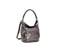 Desigual leisure backpack shoulder bag Arica Half Logo Backpack Big Dark Silver bronze