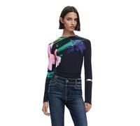 Desigual Lena Long Sleeve Floral Tshirt 25WWTK32 Black