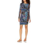 Desigual Lettering Bodycon Tulle Long Sleeved Writing Dress 23SWVK23 Black