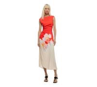 Desigual LIDA Sleeveless Two Tone Floral Midi Dress 26SWVW18 Orange