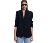 Desigual Long Beach Black Lettering Blazer Jacket 25SWEW22