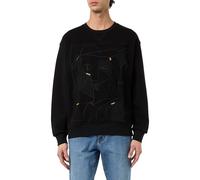 Desigual Men's Man Knit Sweat Long Sleeve Sweatshirt, Black, Collar Size: 17.5