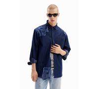 Desigual Man Template 3, 5008 Denim Dark Blue, XL, Blue, Collar Size: 17.5