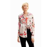Desigual Matera Newspaper Print Shirt 23WWCW21 White