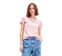 Desigual Maya Pink/Grey Rhinestone Logo Tshirt 23WWTKB8