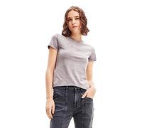 Desigual Maya Pink/Grey Rhinestone Logo Tshirt 23WWTKB8
