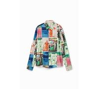 Desigual Men's Cam_Stamps 9021 Multicolour Fuchsia T-Shirt, Material finishes, S
