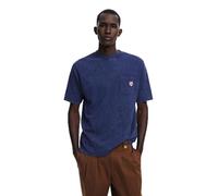 Desigual Men's Knit Short Sleeve T-Shirt, Blue, Collar Size: 17.5