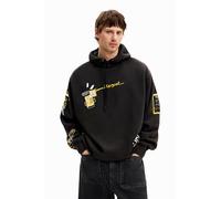 Desigual Men's Man Knit Sweat Long Sleeve Sweatshirt, Black, L