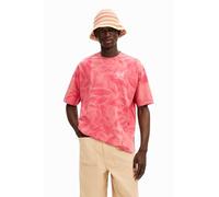 Desigual Men's Man Knit T-Shirt Short Sleeve, red, Collar Size: 17.5