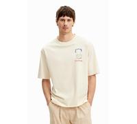 Desigual Men's Man Knit T-Shirt Short Sleeve, White, L