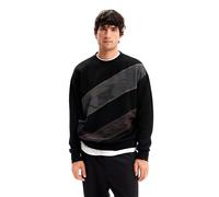Desigual Men's Sweat_Amadeo Sweater, Black, Collar Size: 17.5