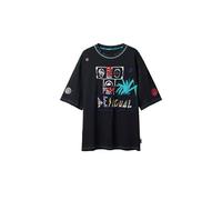 Desigual Men's Ts_niton T-Shirt, Black, Collar Size: 17.5