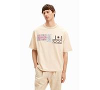 Desigual Men's ts_paco T-Shirt, White, Collar Size: 17.5