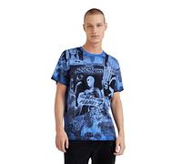 Desigual Men's TS_Raphael,5105 T-Shirt, Blue, M