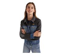 Desigual Mickey World Denim Faux Leather Hybrid Jacket 22SWEW14 Mickey Mouse