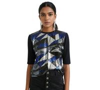 Desigual Mirror women's blouse with sequins and back cutout XL