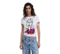 Desigual Misuri Bright Arty Print Tshirt 25SWTKA9 White