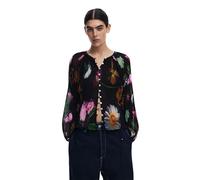 Desigual for woman. 25SWBW11 Blouse Momo black (L), Casual, Viscose, Long sleeve
