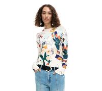 Desigual Nantes Lacroix Collage Print Sweater 26SWJF35 White