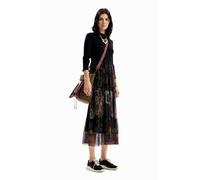 Desigual Nasdaq Poloneck Dress with Floaty Mesh Skirt 23WWVK96