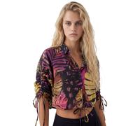 Desigual Negro short patterned blouse for women, size L